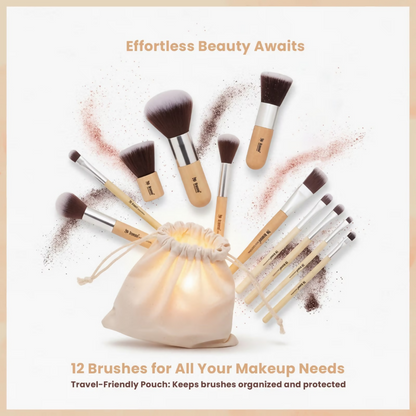 Bronson Professional Bamboo Makeup Brush Set - 11 Pcs