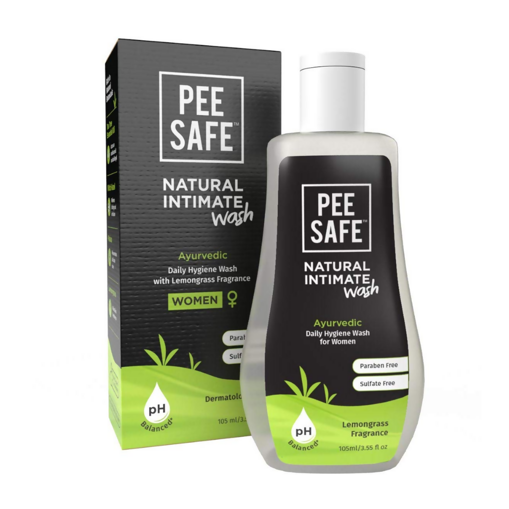 Pee Safe Natural Intimate Wash with Lemongrass Fragrance and Natural Intimate Wipes For Women
