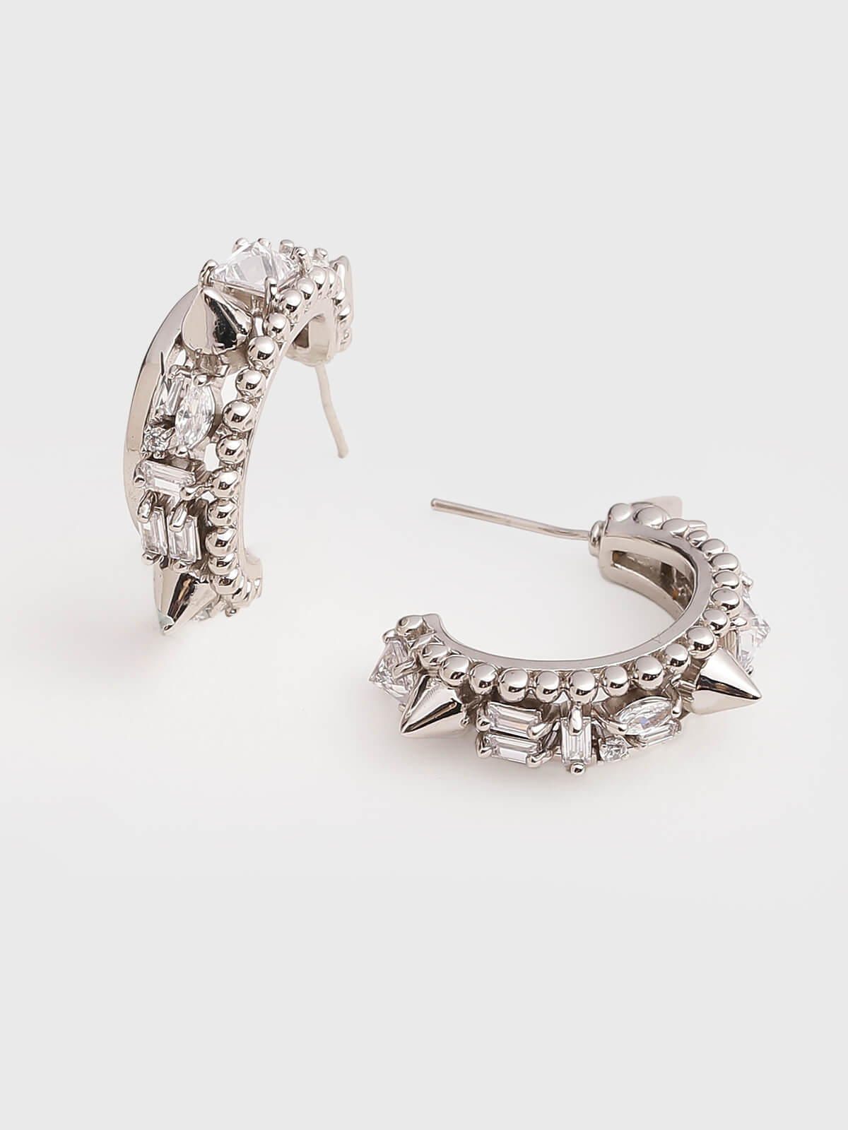 Orion Silver Crescent Hoop Earrings