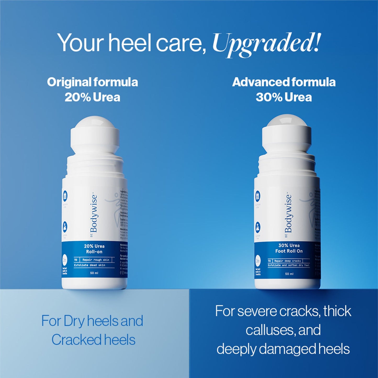 BeBodywise 30% Urea Foot & Heel Roll On For Very Dry Feet & Cracked Heels