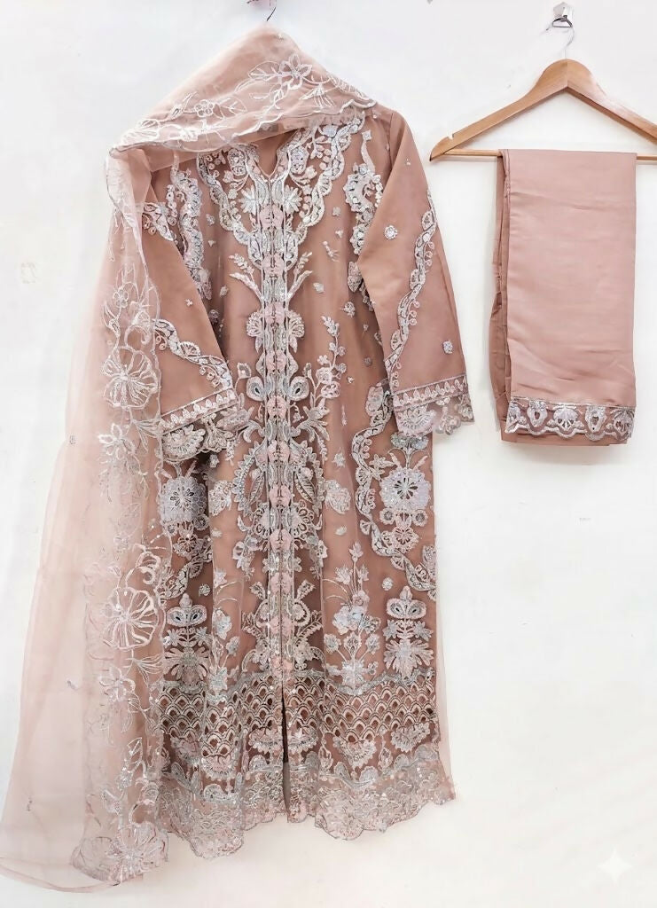 Teeya Creation Womens New Net With Heavy Embroiedery With Sequence Work Kurta Set