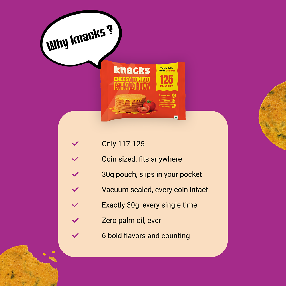 Knacks Coin Khakhra Crisps - Cheesy Tomato Flavour