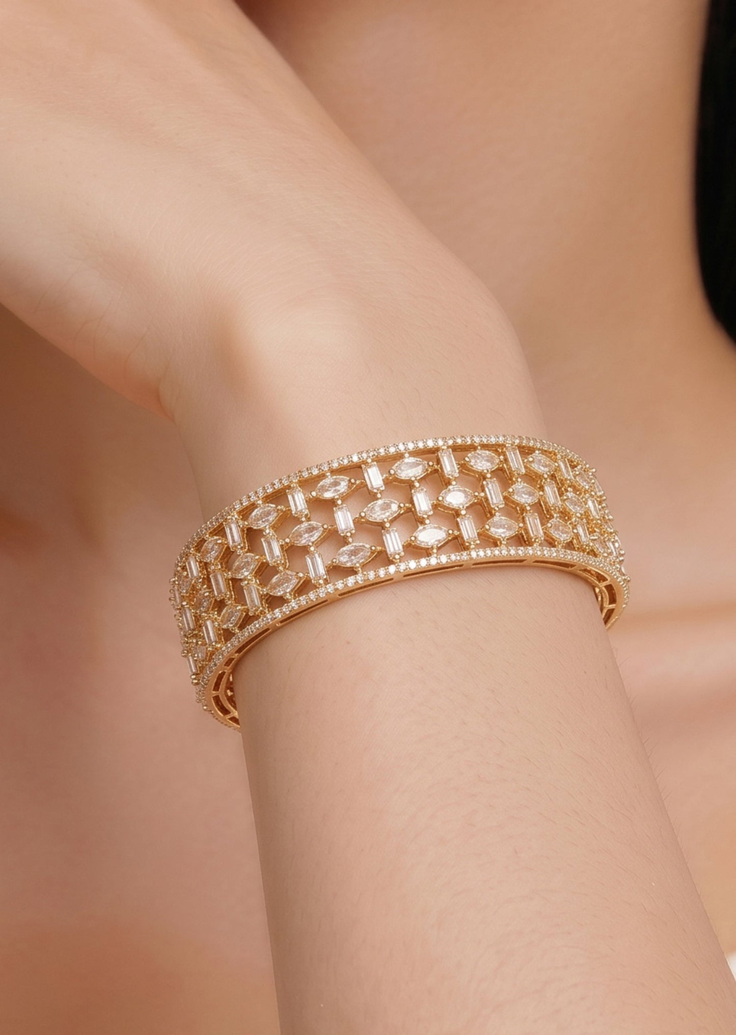 Filigree Gold Toned Bangle Set
