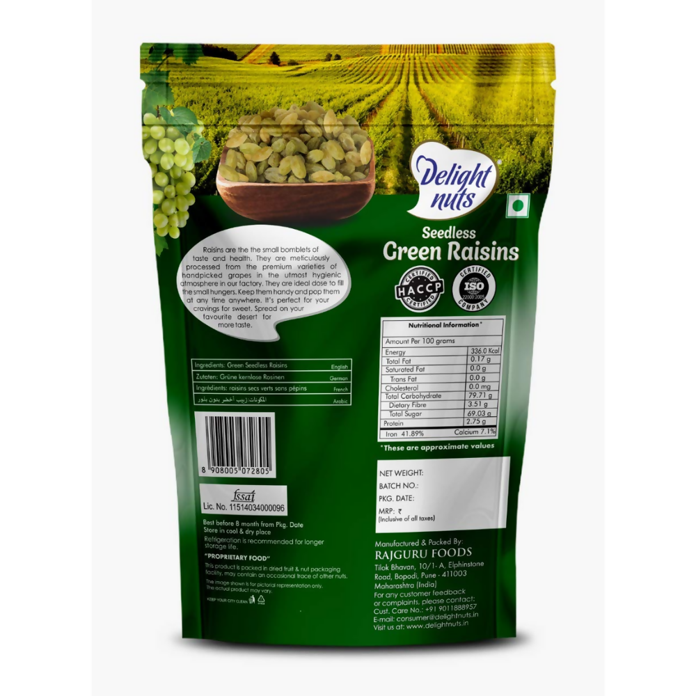 Delight nuts Green Raisins-Seedless