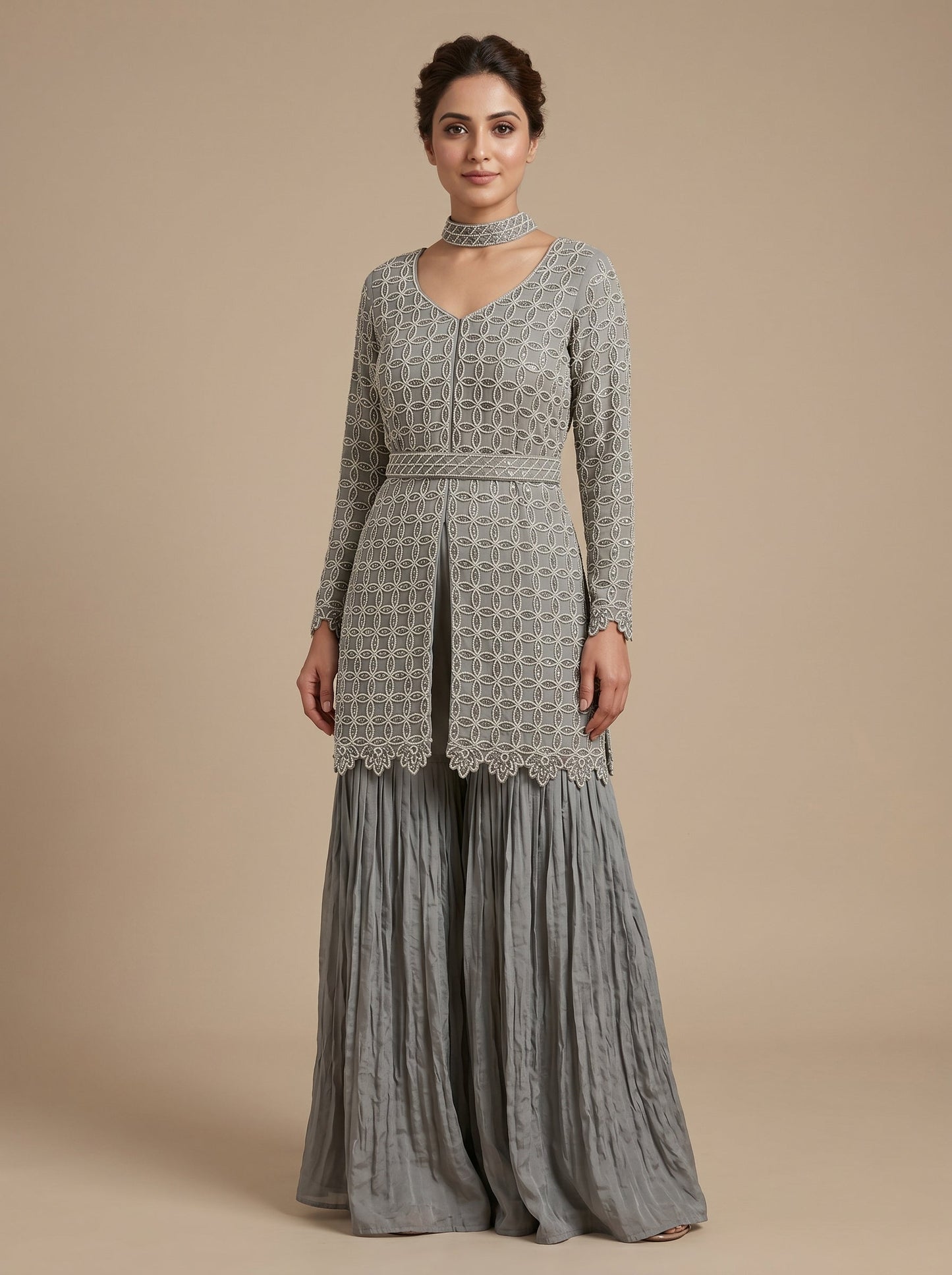 Fog Grey Palazzo Set