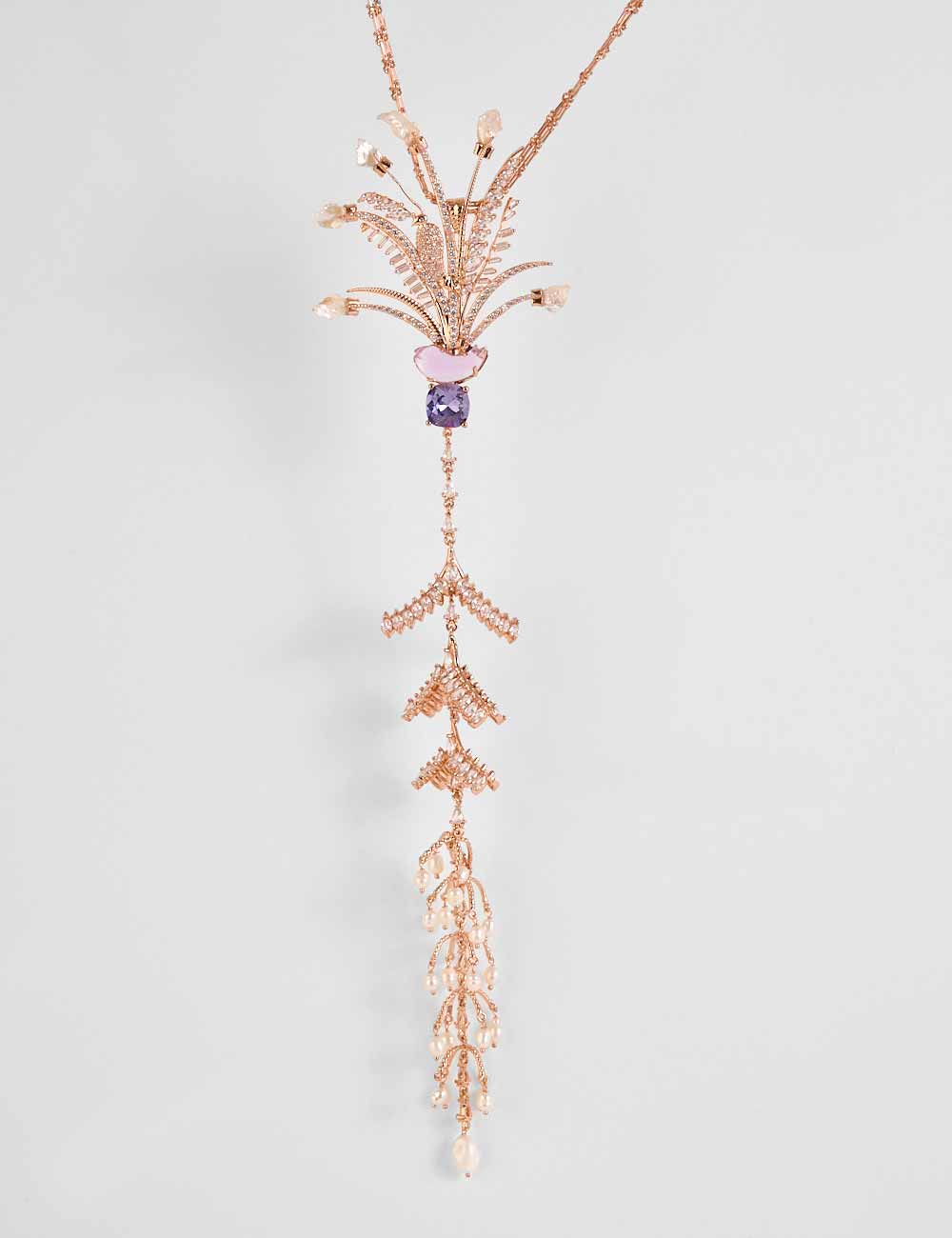 Le Sunset Palm Free Fall Pendant Necklace