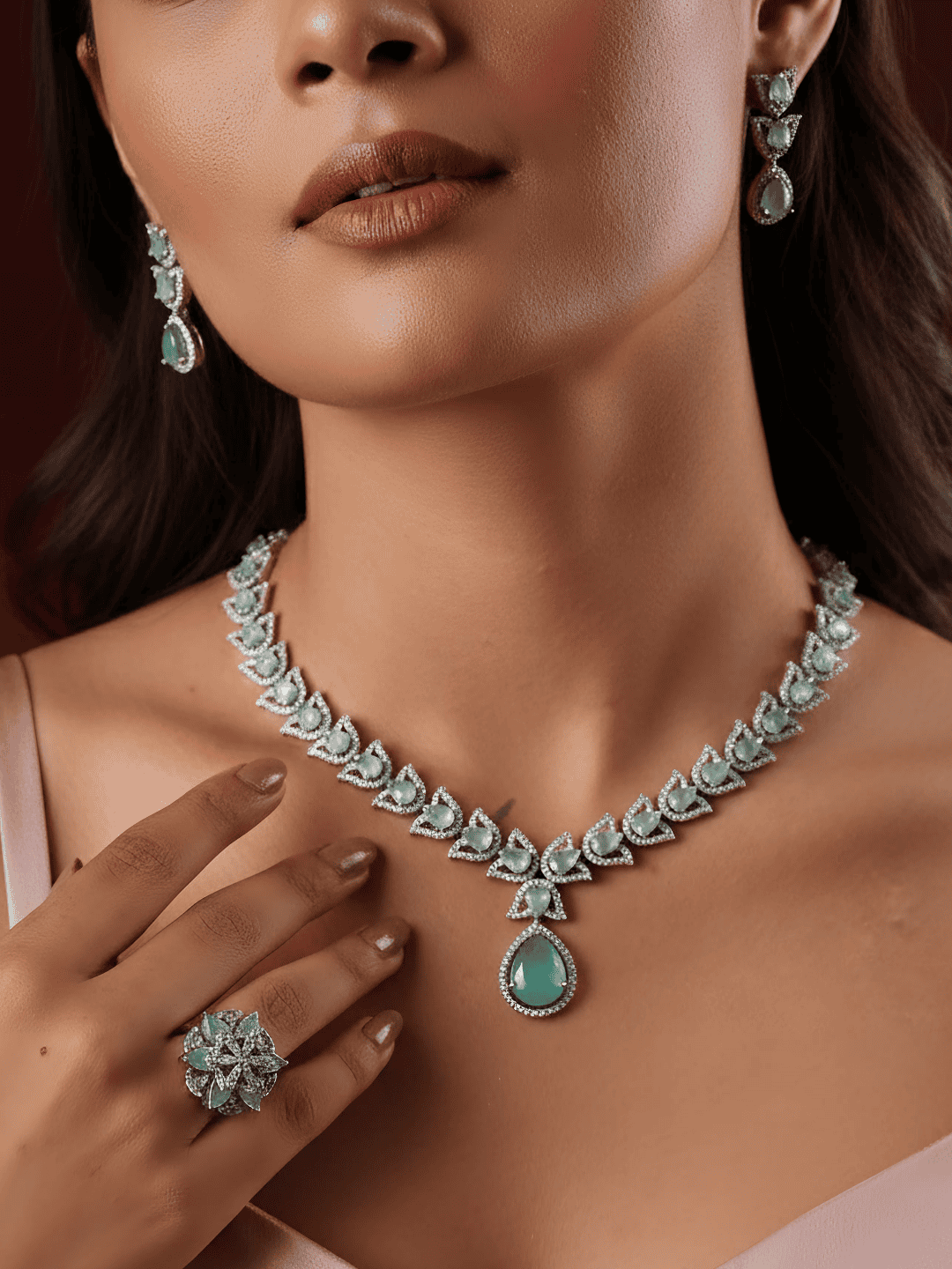 Mint Grace AD Pendant Set