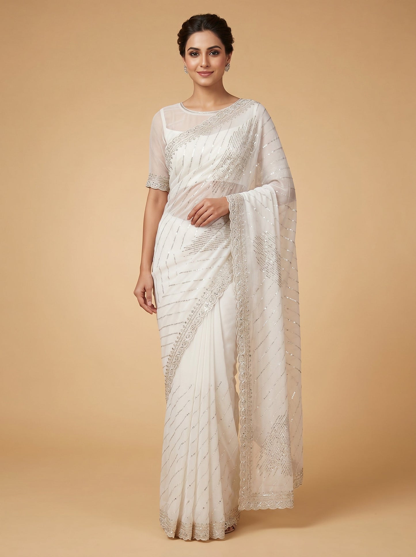 Frost White Glow Saree