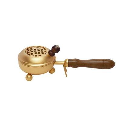 Not Available Handcrafted Metal Dhoop Dani Incense Burner - Golden Color