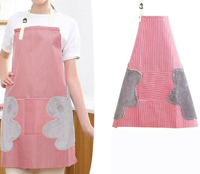 Yanci Waterproof Kitchen Apron With Pockets-Red
