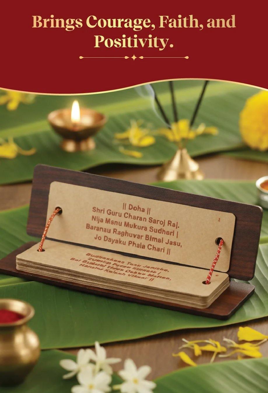 Pujashree Wooden Hanuman Chalisa  Spiritual Prayer Plaque for Home Decor & Worship (English)