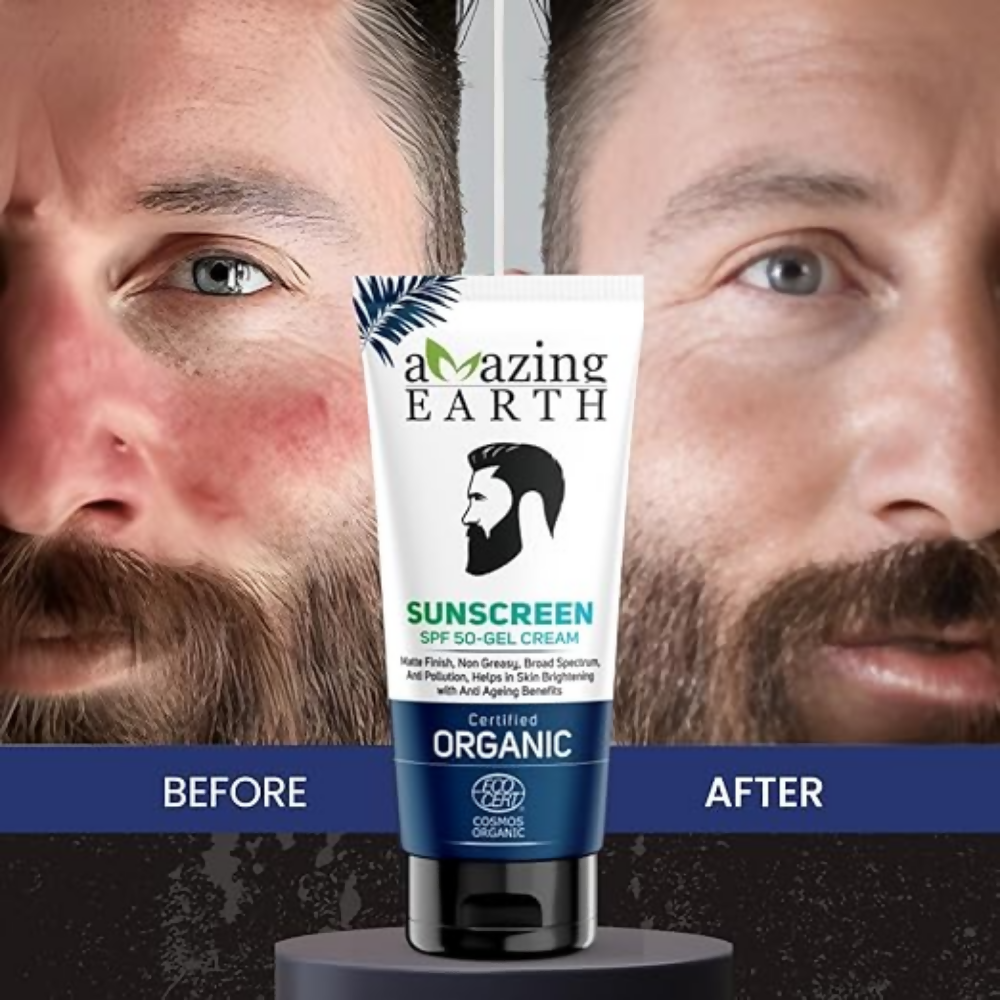 Amazing Earth Sunscreen for Men - SPF 50 Gel Cream