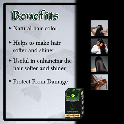 VedicAyurvedas Natural Henna Soft Black & No Ammonia Burgundy Hair Color
