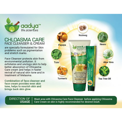 Aadya Life Sciences Chloasma Care Cream and Face Wash Combo