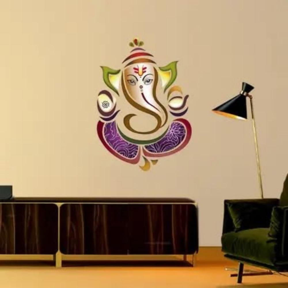 Rangoli White Glossy Vinyl Wall Sticker Premium Self-Adhesive Waterproof Decorative Wall Decal
