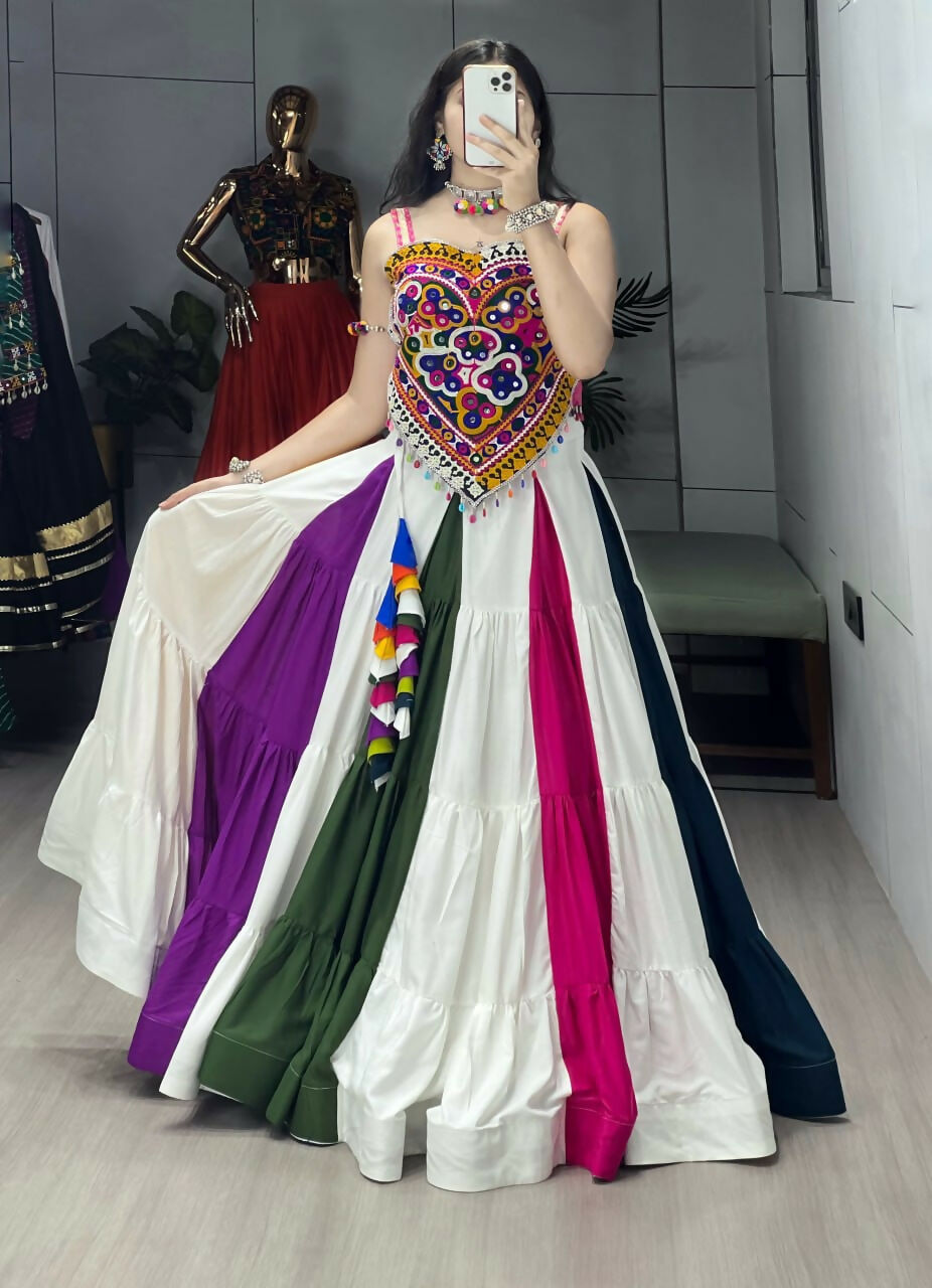Yash Enterprise Multi Color Rayon Embroidery Semi Stitched Navratri Chaniya Choli