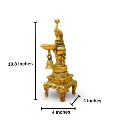 CraftVatika Brass Peacock Decorative Diya For Decoration