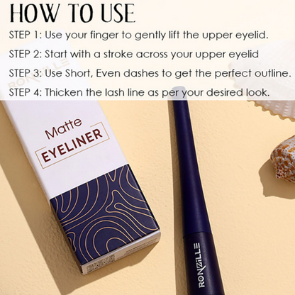 Ronzille Smudgeproof And Waterproof Liquid Matte Eyeliner - Blue
