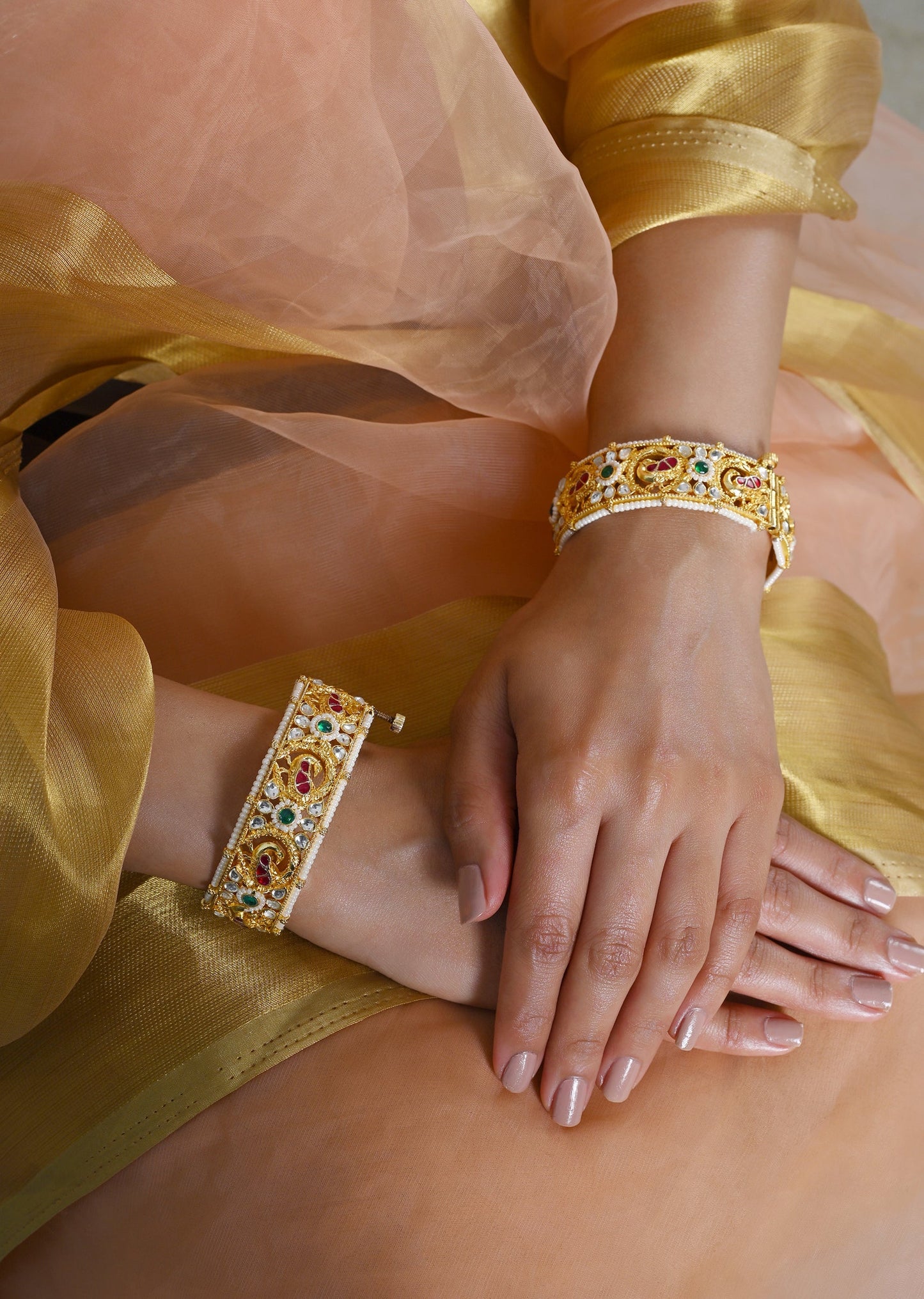 Gemstone Kundan Bangles