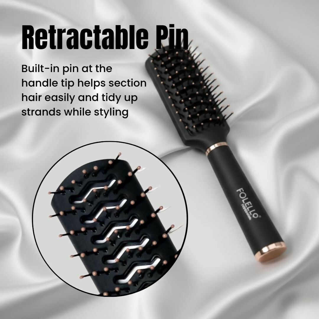 FOLELLO Professional Vent Hair Styling Brush for Blow Drying & Detangling