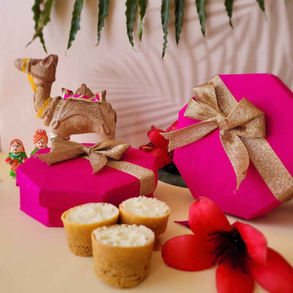 SweeDesi Meetha Ghewar - 1 Pc Hamper Pink