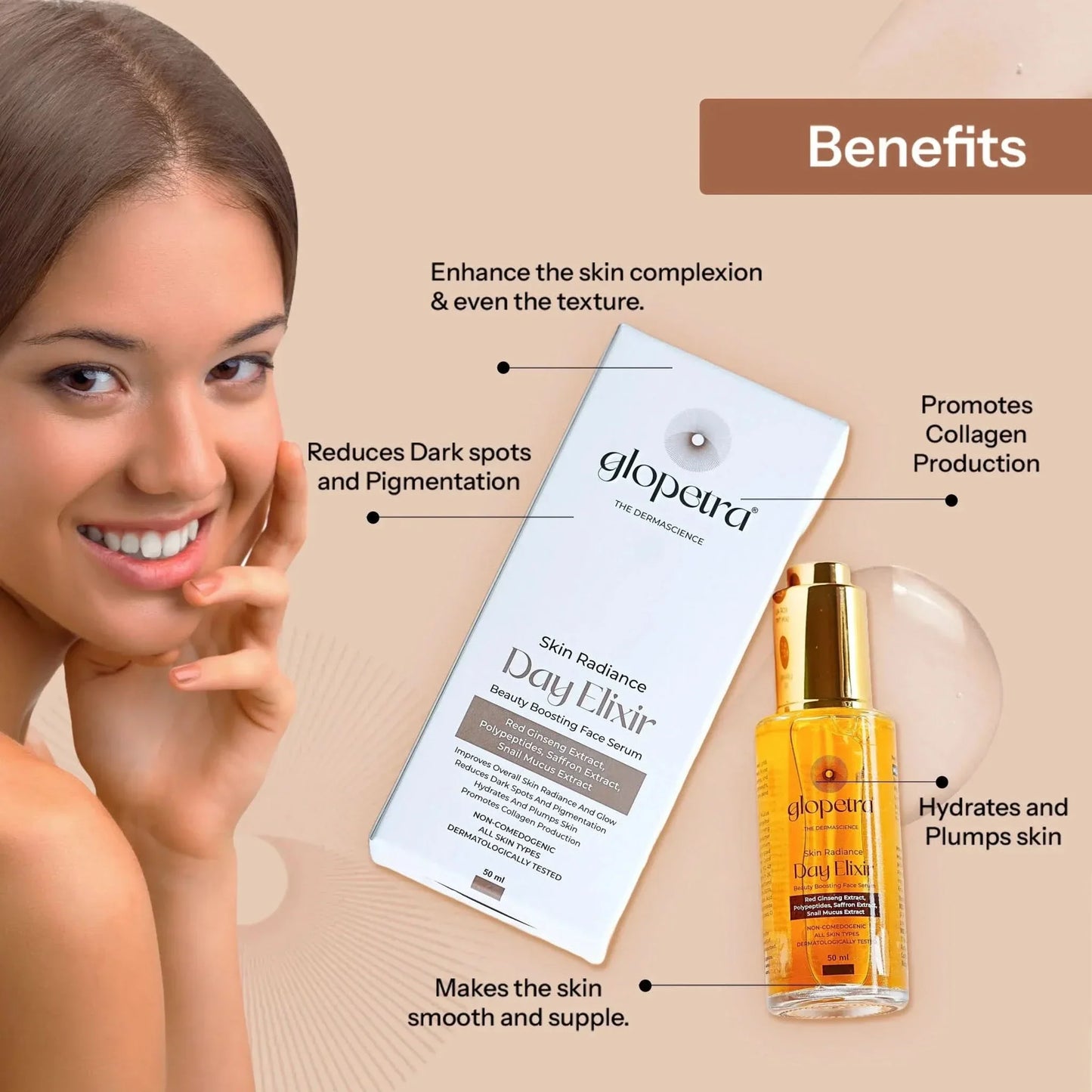 Glopetra Day Elixir Face Serum