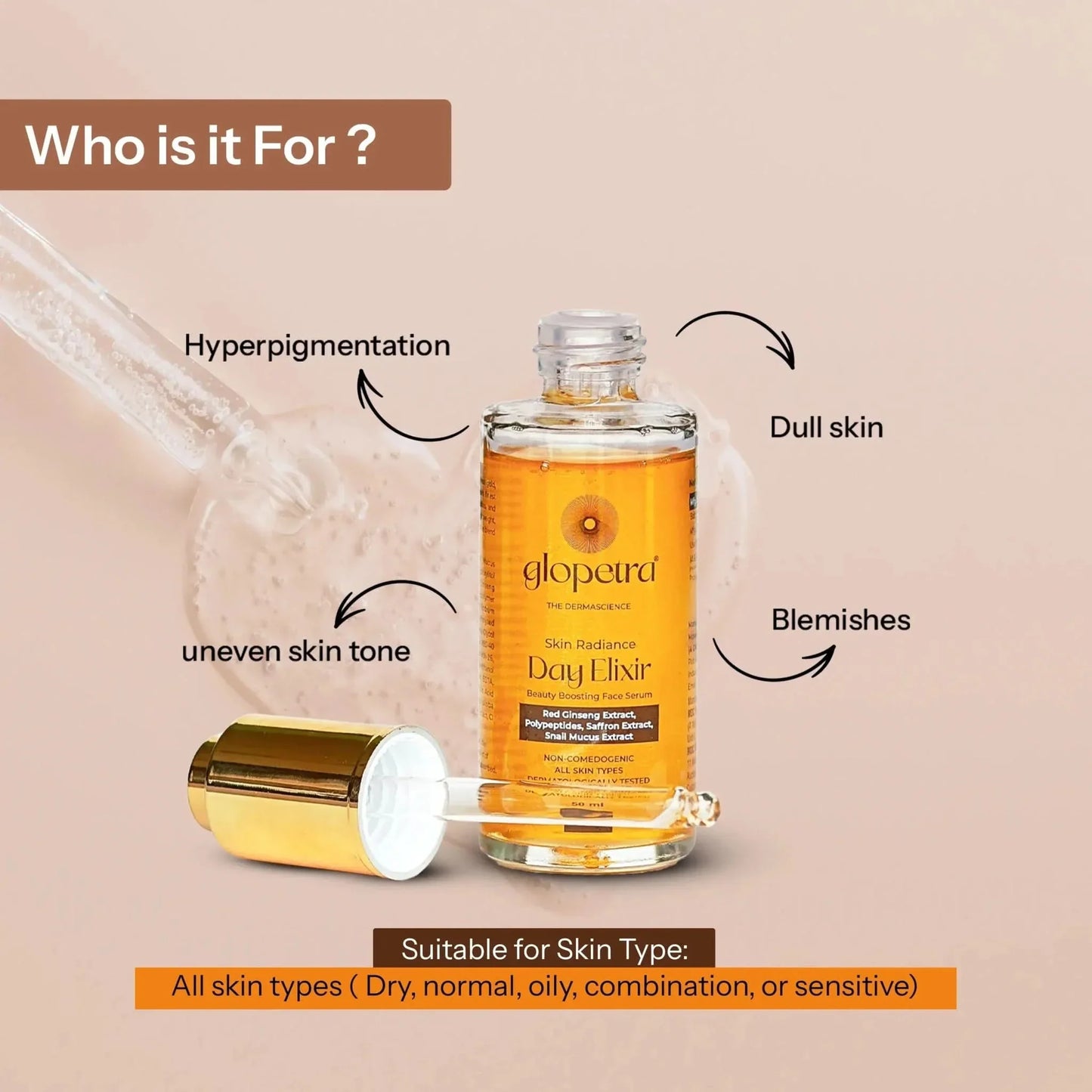 Glopetra Day Elixir Face Serum