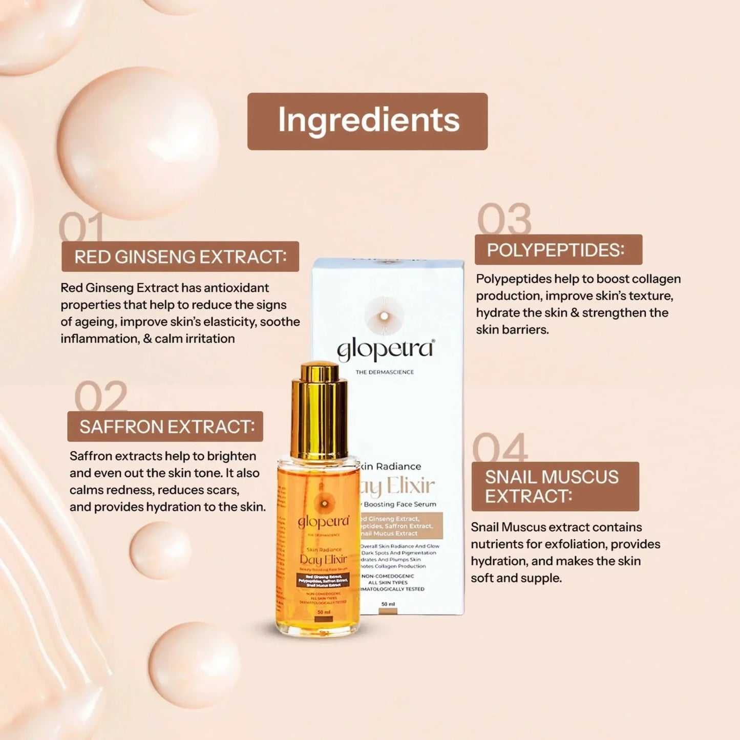 Glopetra Day Elixir Face Serum