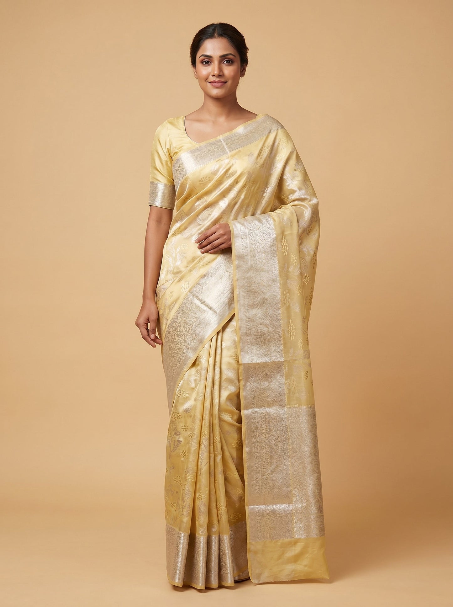 Gold Classic Embroidery Saree