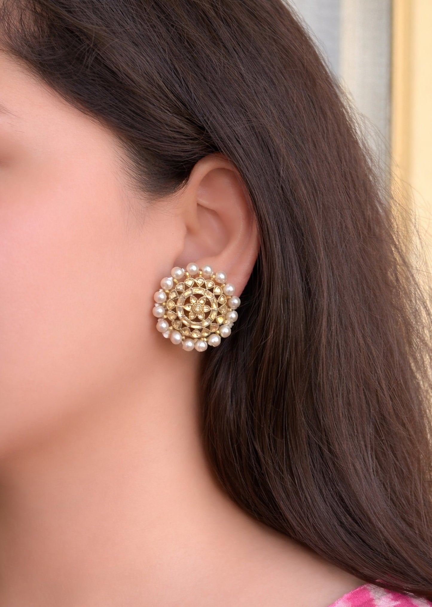 Gold Classic Kundan Earrings