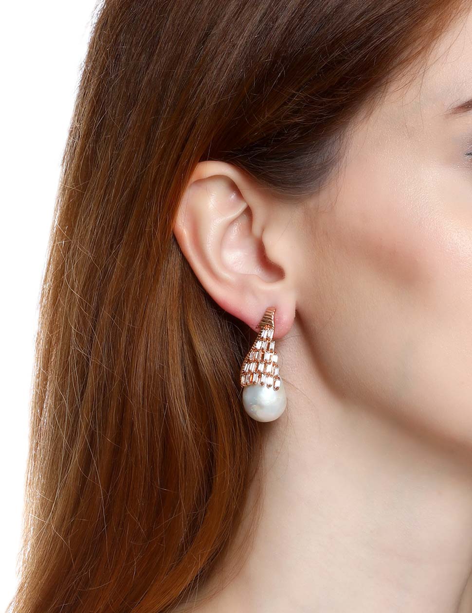 Pearl Gush Gold Drop Earrings