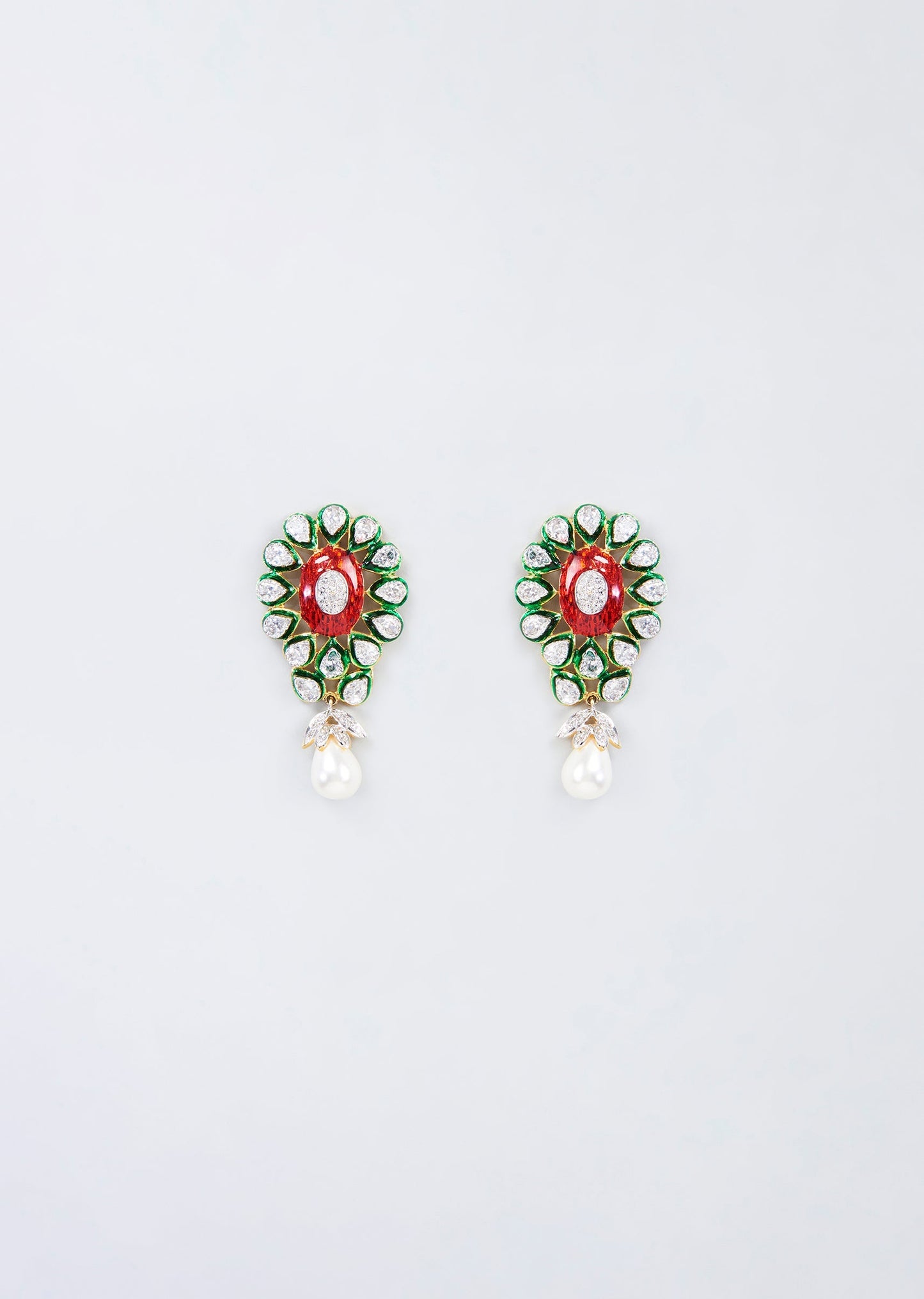 Kundan Polki And Pearl Drop Earrings
