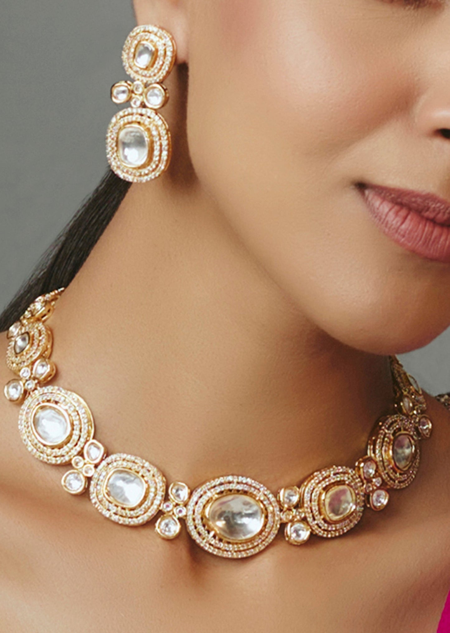 Classic Kundan Polki Jewellery Set