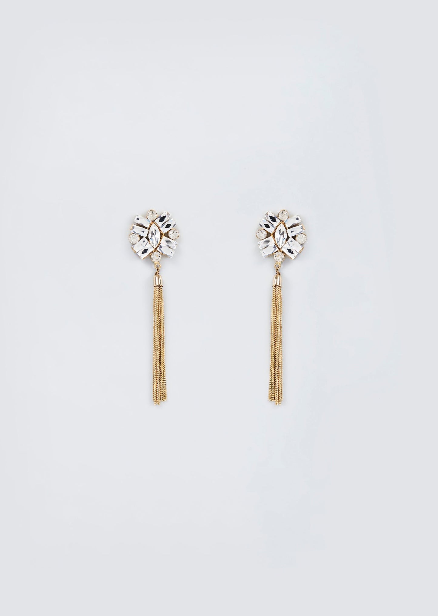 Gold Finish Zircon Dangler Earrings