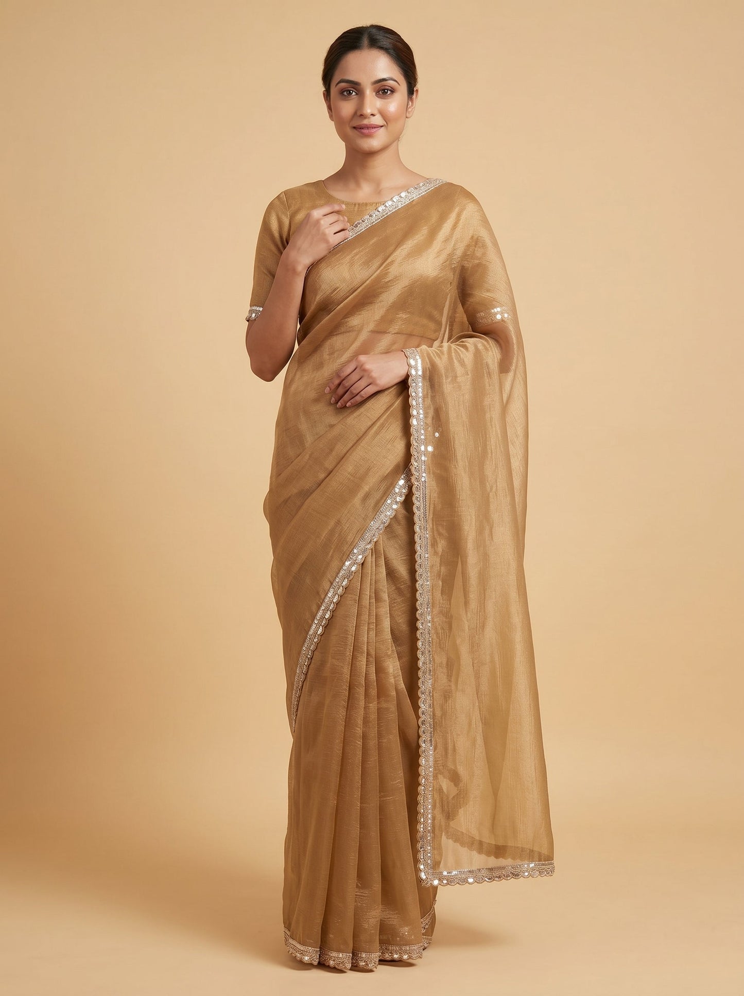 Gold Gilded Radiance Embroidered Saree