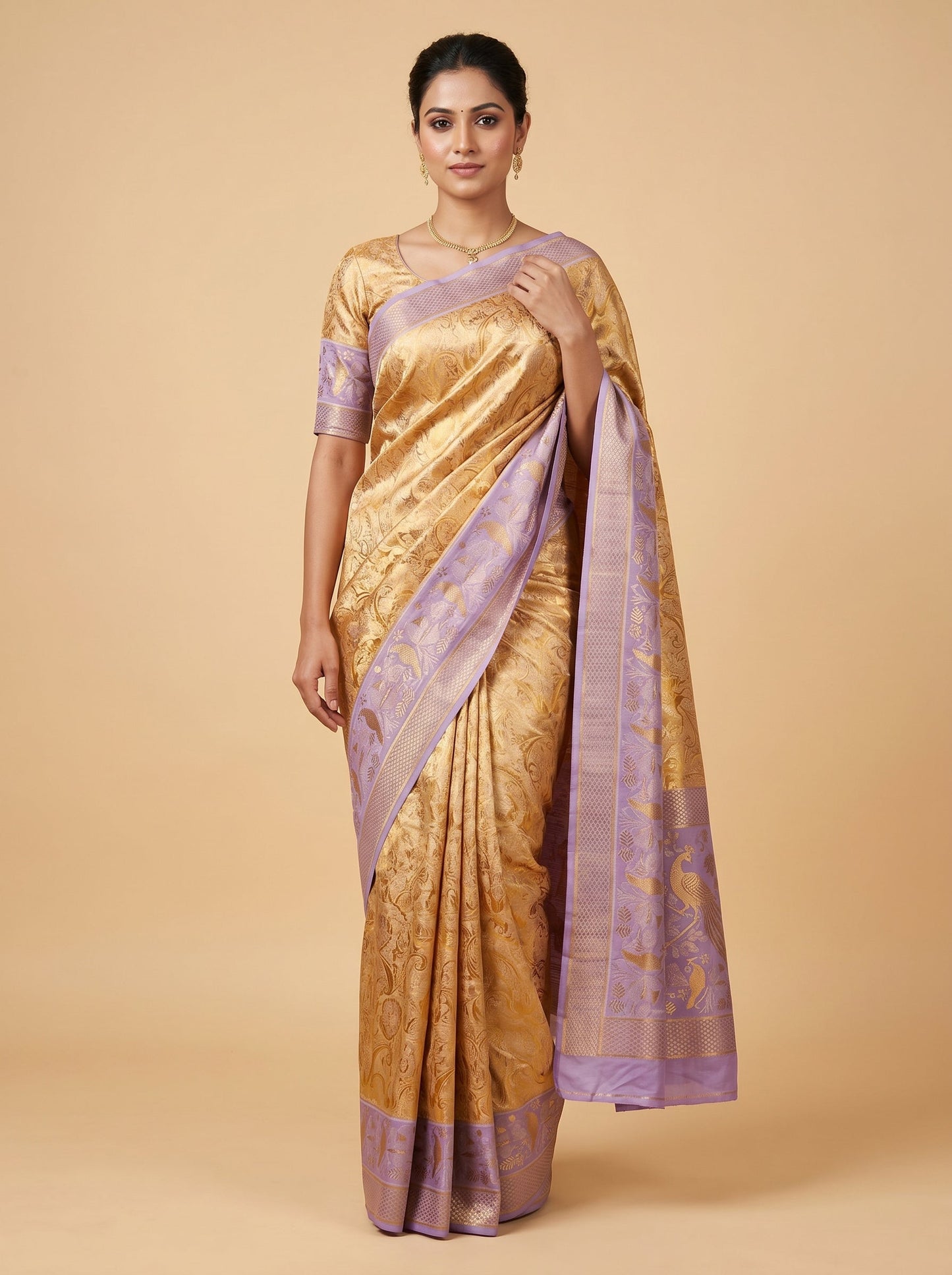 Gold Handloom Saree with Radiant Loom Finish
