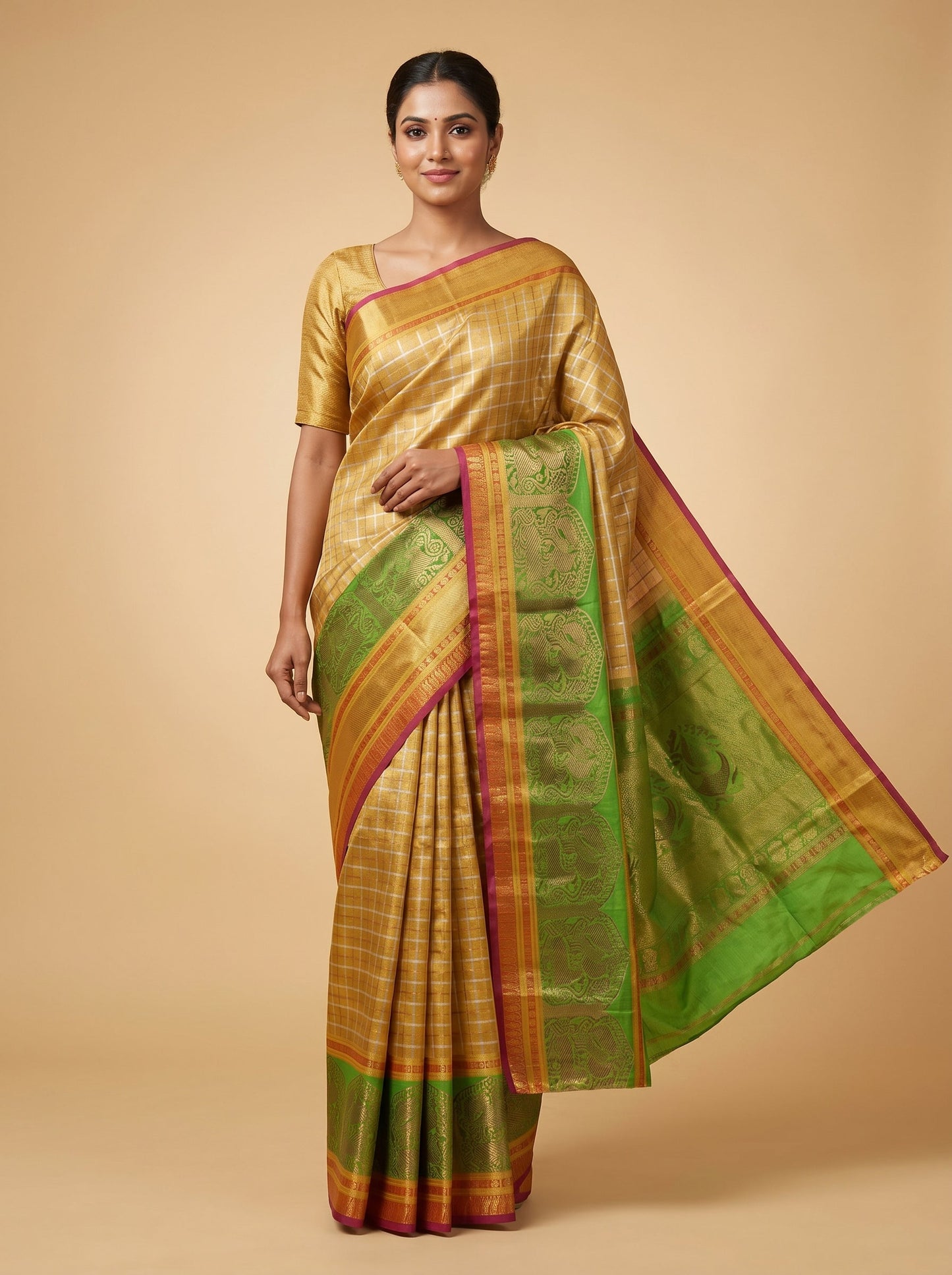 Gold Imperial Shine Handloom Saree