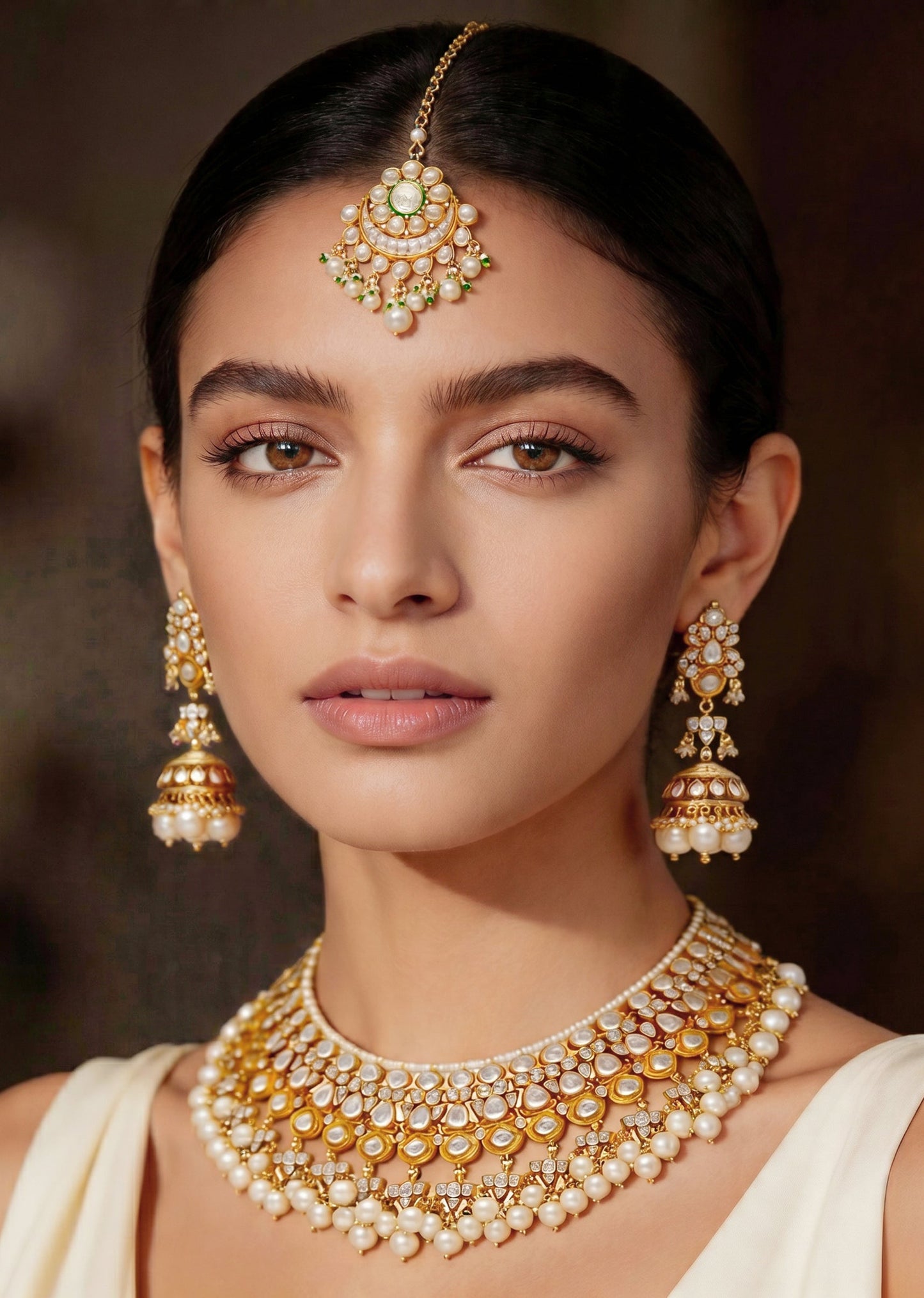 Gold Kundan Bridal Necklace Set