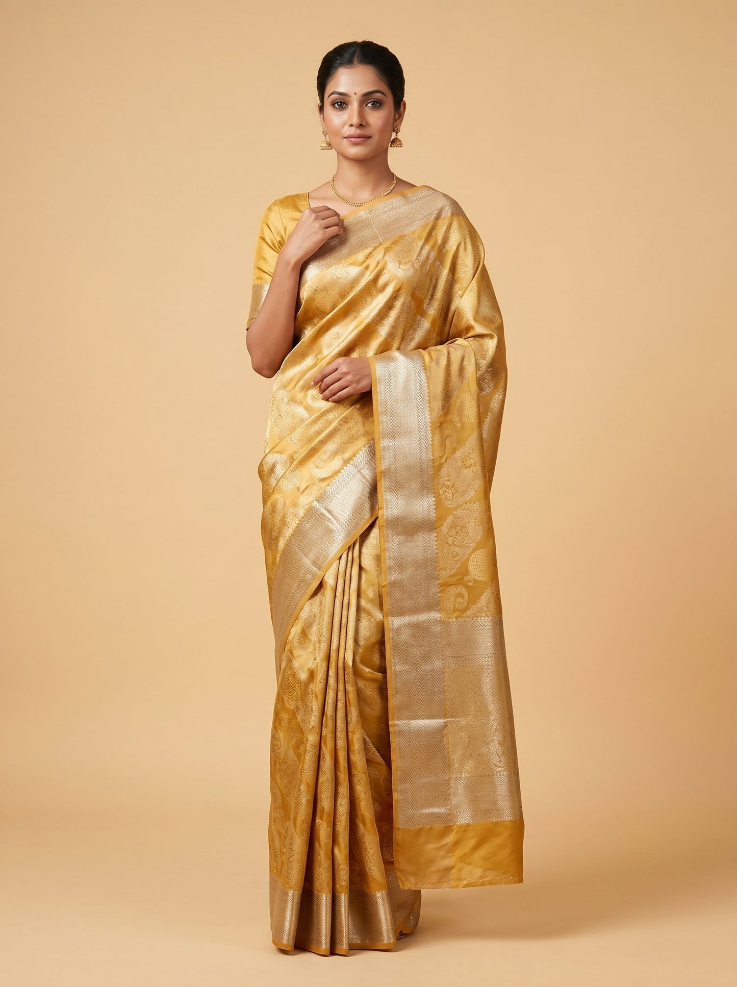 Gold Majestic Handloom Saree