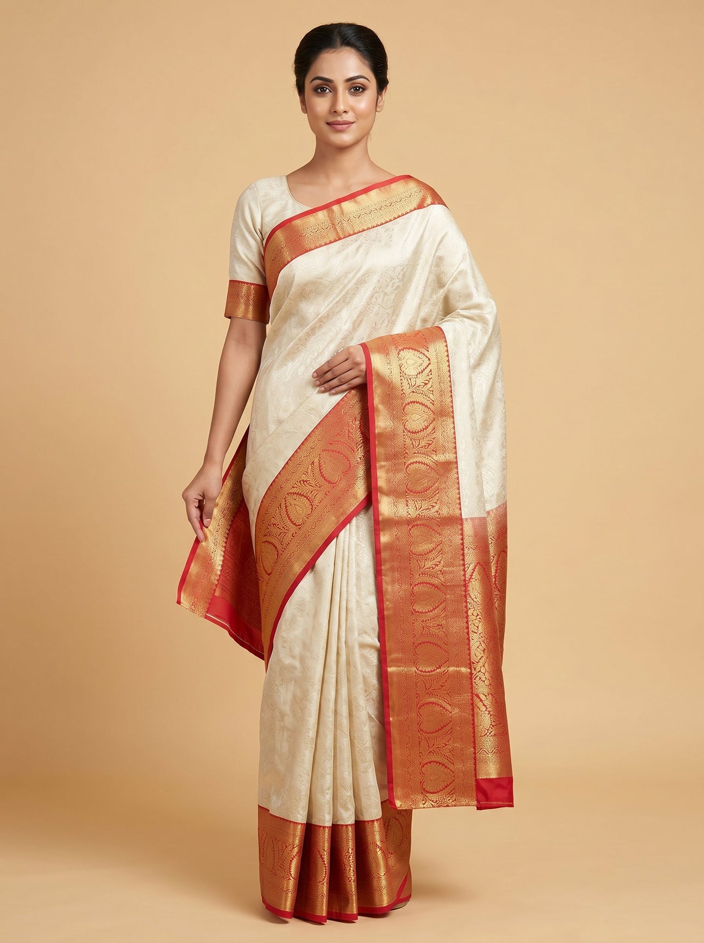 Gold Opulent Decorated Saree