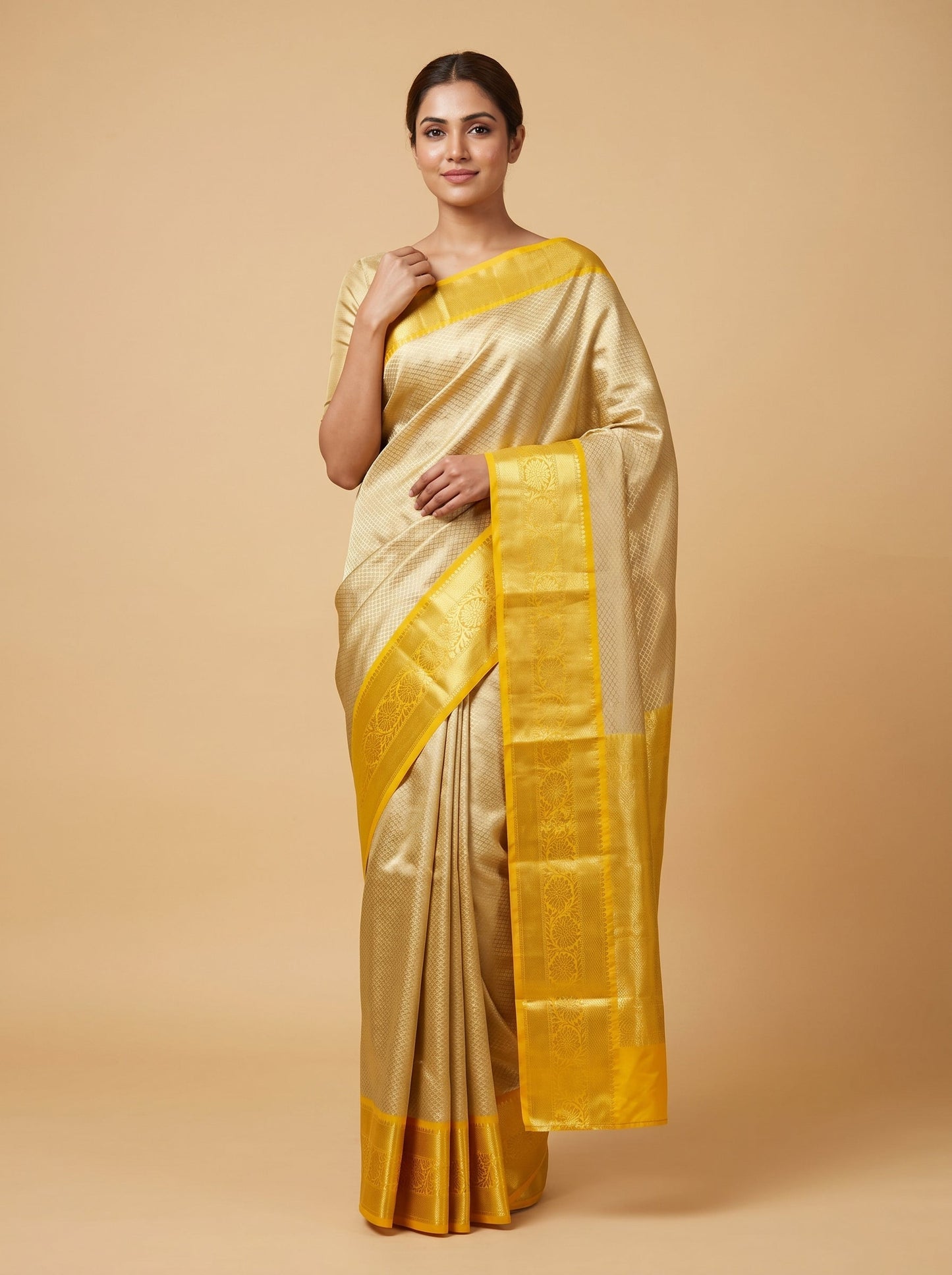 Gold Opulent Gleam Handloom Saree