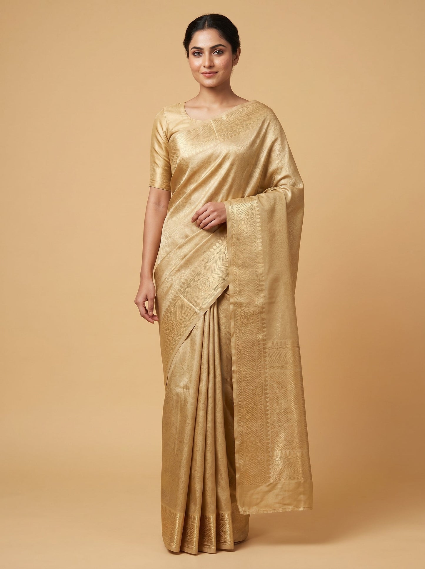 Gold Opulent Weave Handloom Saree