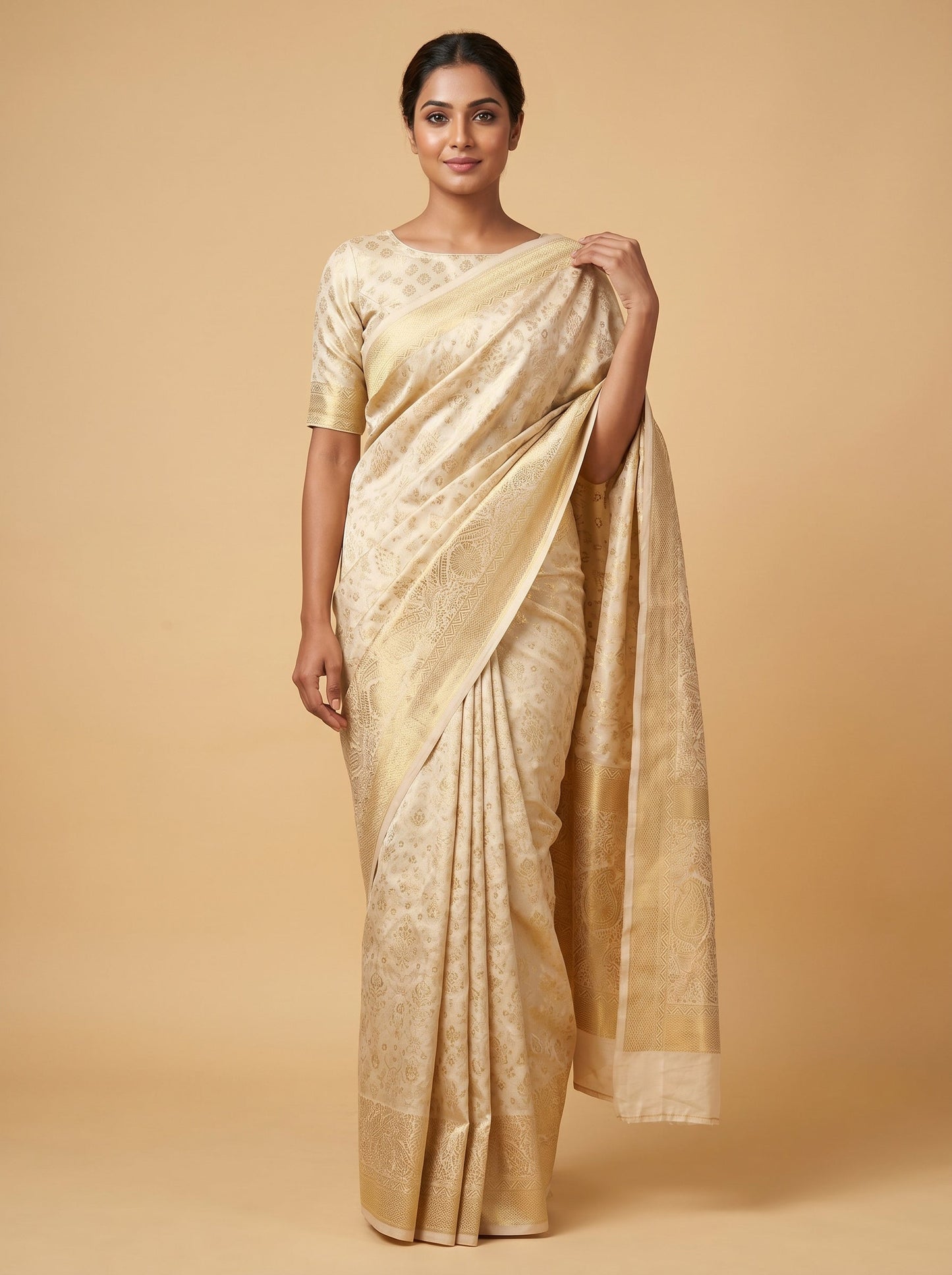 Gold Premium Texture Handloom Saree