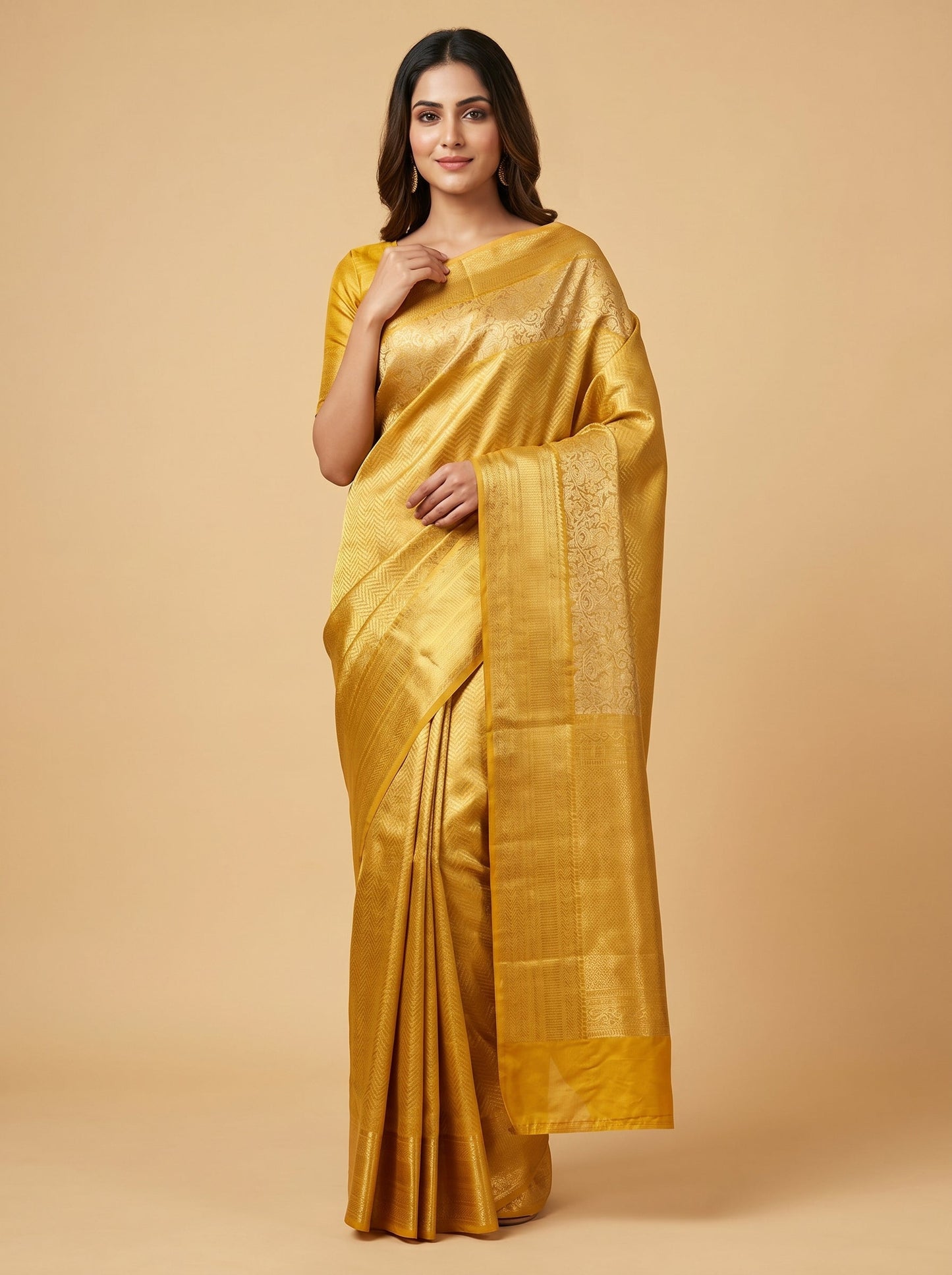 Gold Radiant Essence Handloom Saree