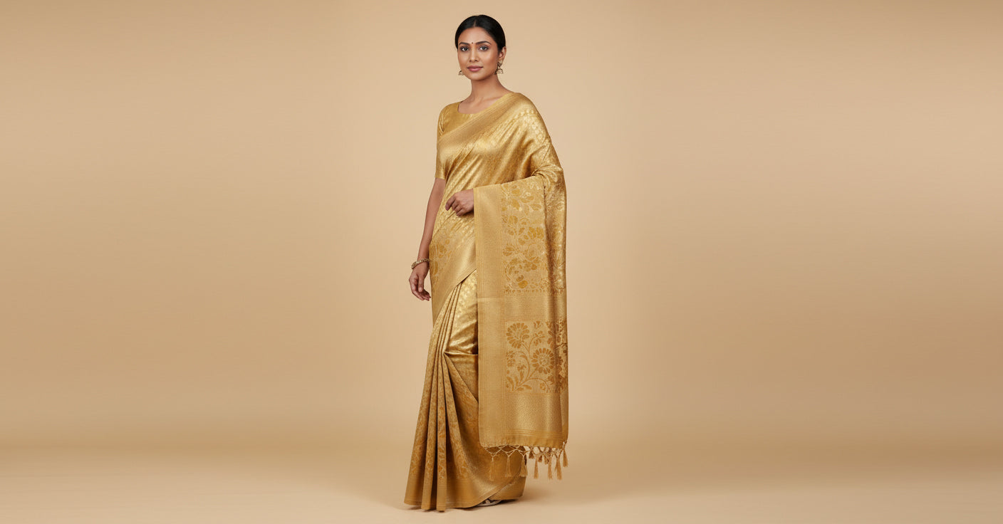 Gold Gleaming Handloom Saree