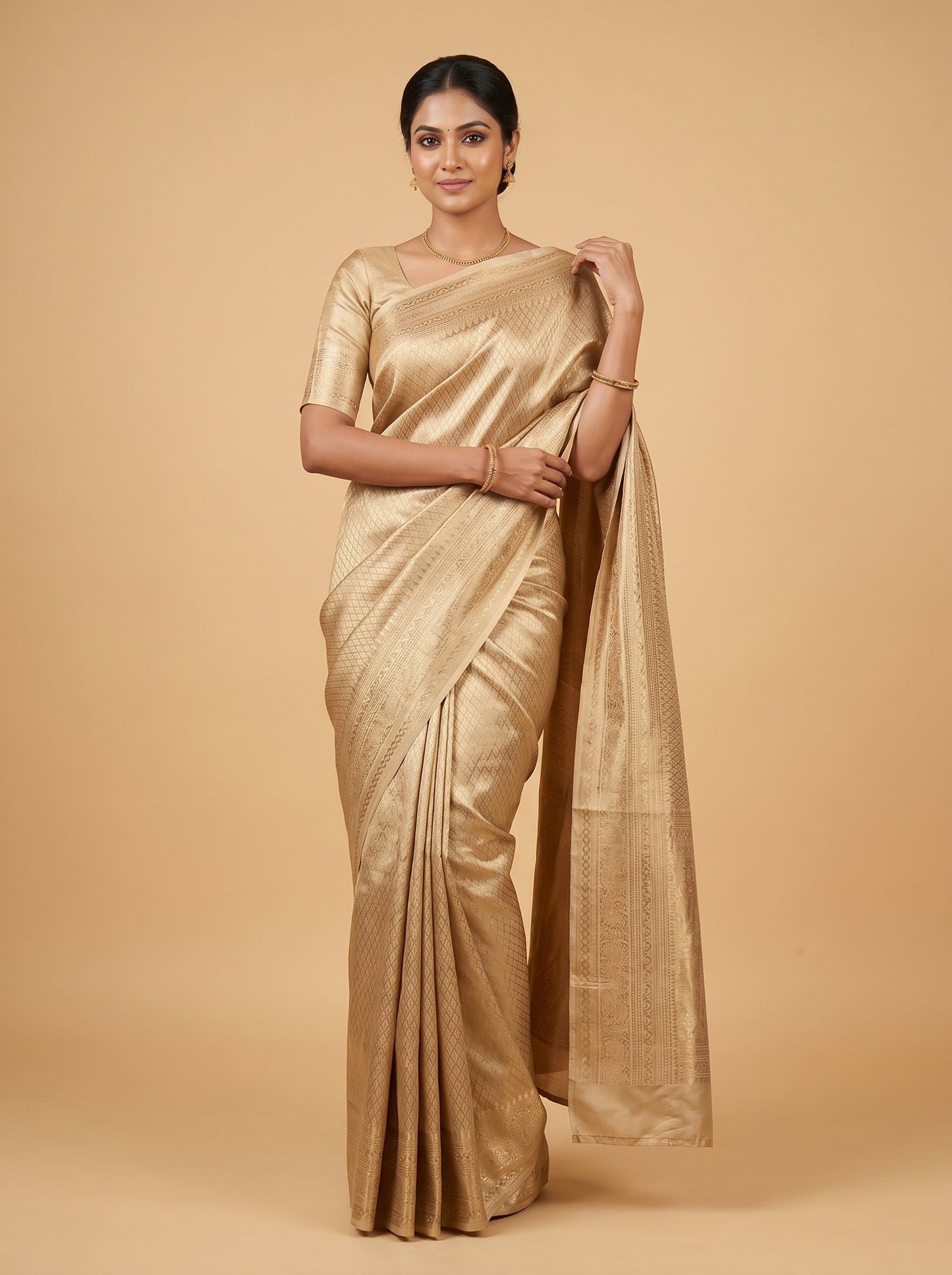 Gold Royal Gleam Handloom Saree