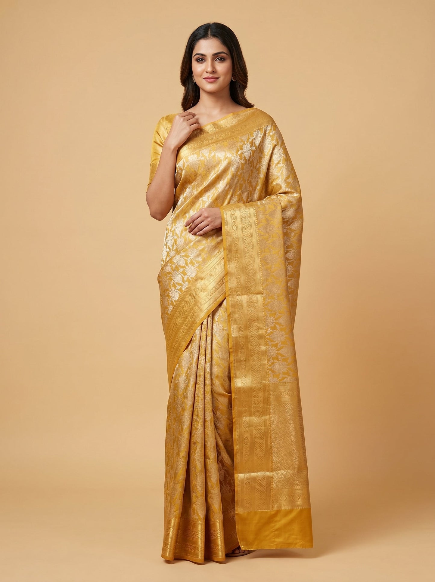 Gold Classic Glow Handloom Saree