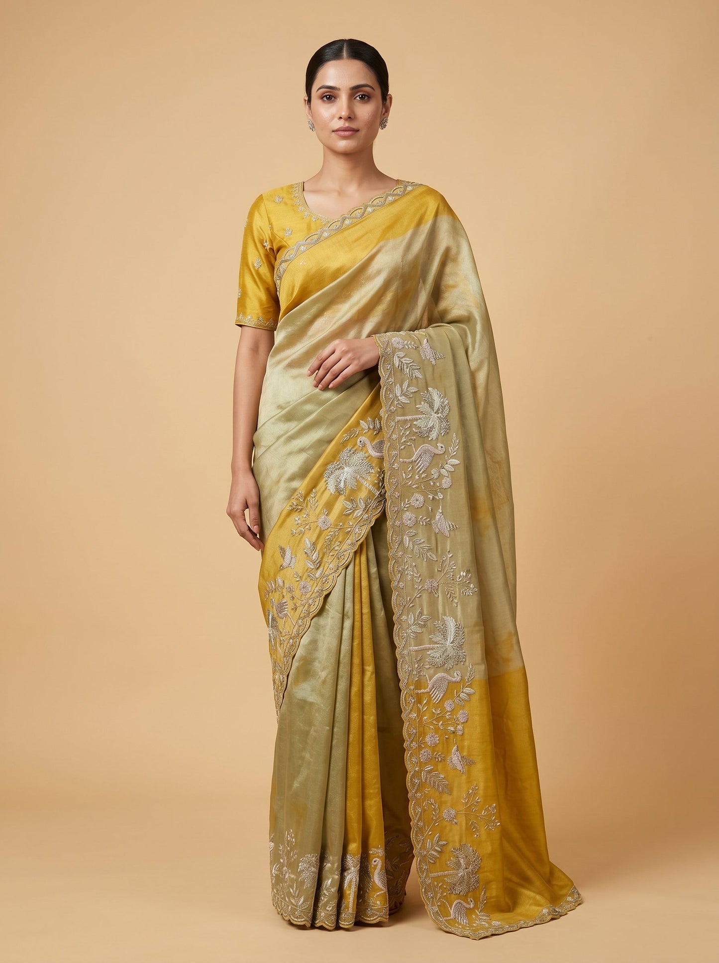 Gold Traditional Handwoven Saree