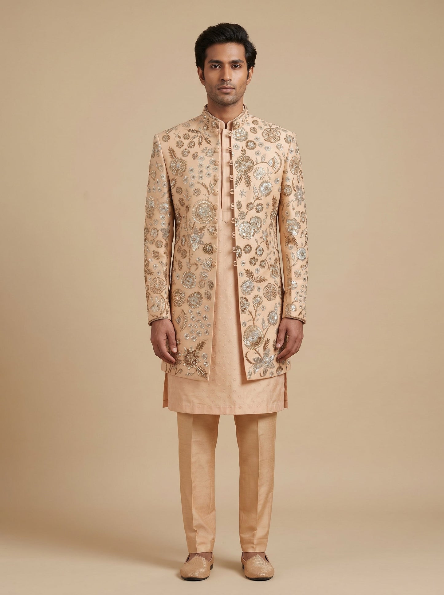Gold Wedding Sherwani for Groom