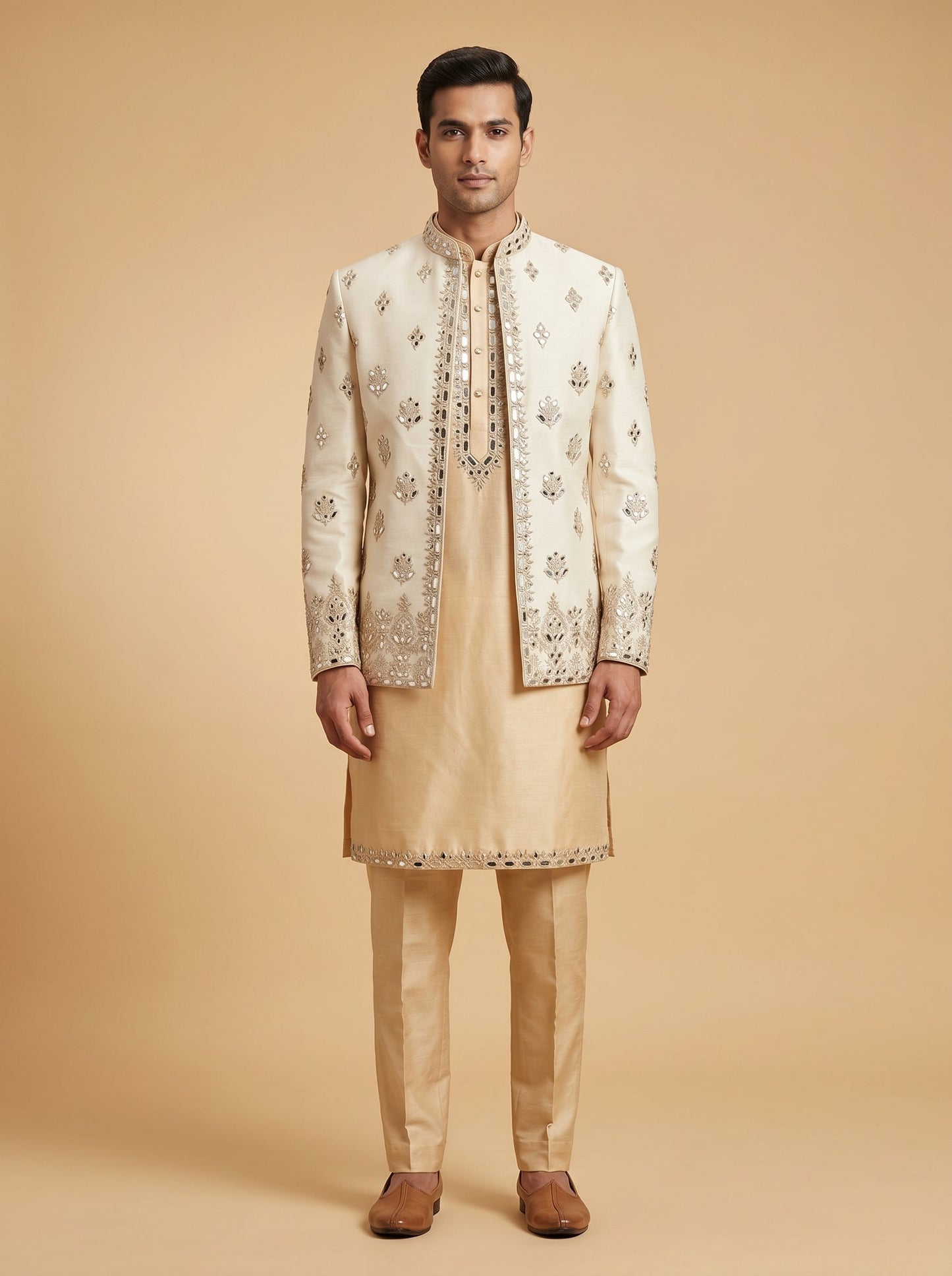 Gold Wedding Sherwani Set